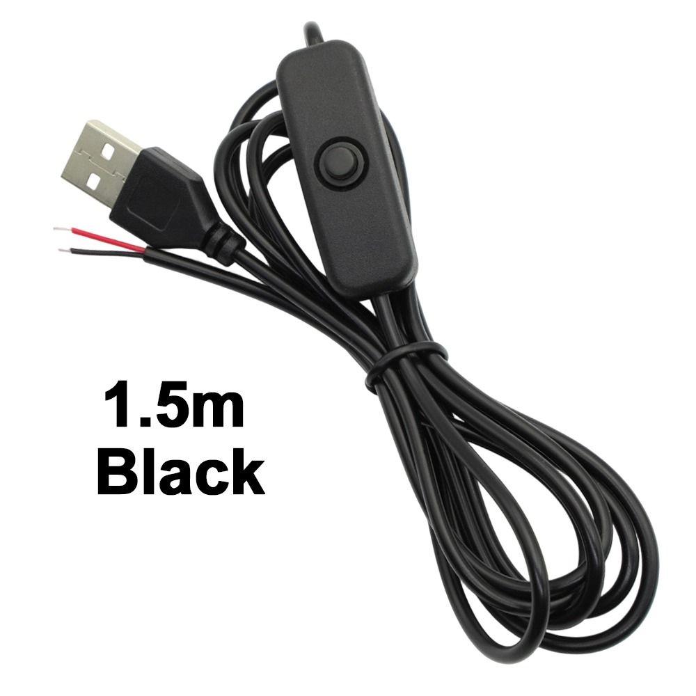 5Pcs 1.5M USB Power Supply Wire 5V ON OFF Switch Cable USB Extension Cable  for USB Fan Desk Light