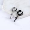 1Pc Punk Gothic Piercing Stainless Steel Cross Stars Dangle Earrings Ear Stud Pendant