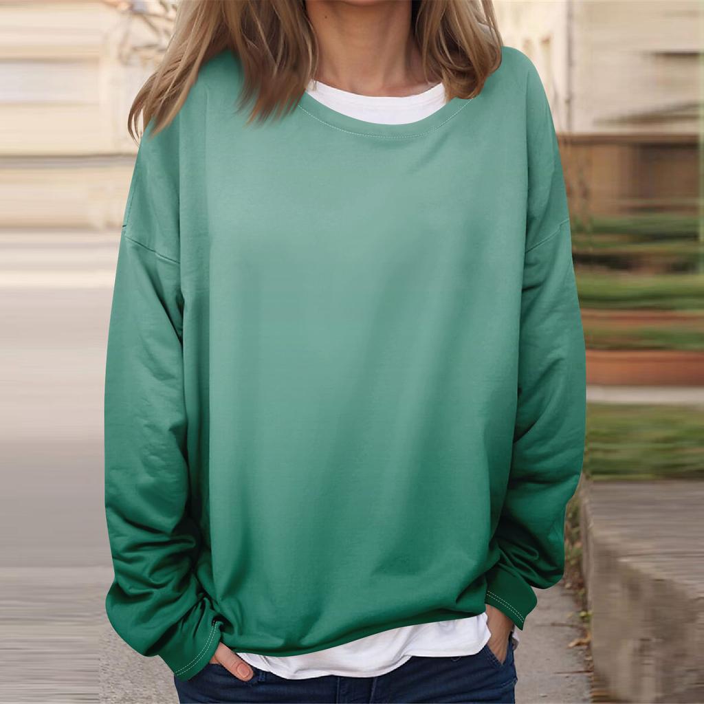 Женская повседневная модная винтажная печатная толстовка с длинным рукавом и круглым вырезом, многослойный пуловер