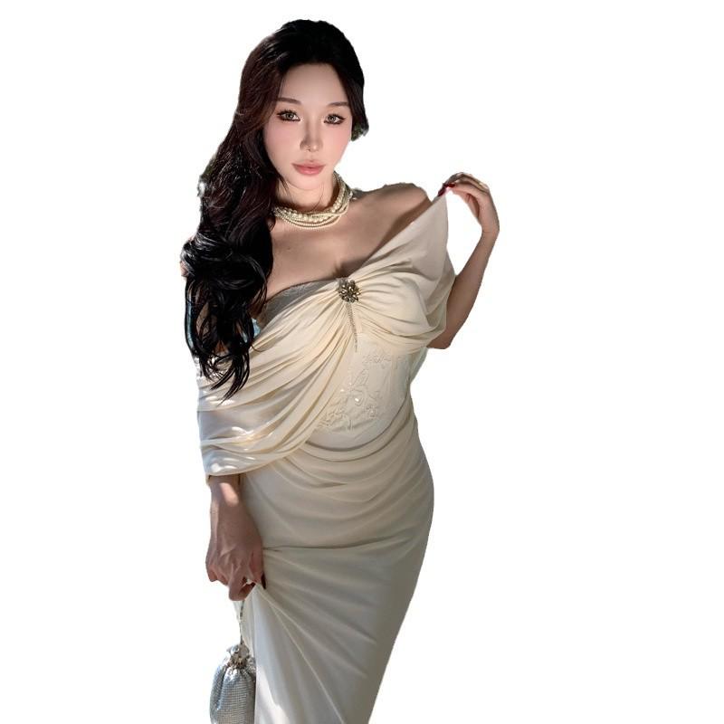 Elegant Autumn Evening Fishtail Dress - Sophisticated Style for Women