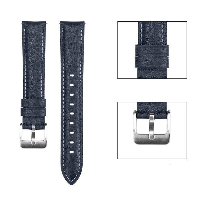 Кожаный ремешок 22 мм 20 мм для Samsung Galaxy Watch 3 41 мм 45 мм, браслет для Active 2/Watch 4 Watch5 Watch6, сменный ремешок