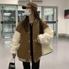 Американский ретро плюс бархат бейсбольная форма для улицы колледж стиль корейский стиль персонализированный красивый пиджак модный