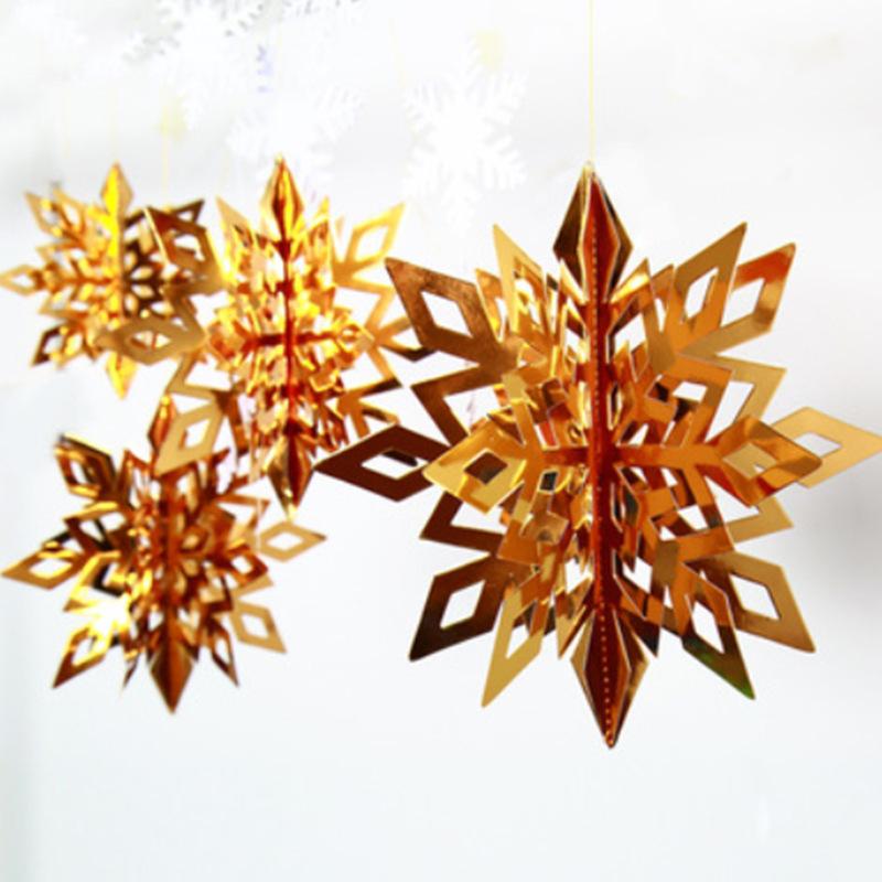 6Pcs 3D Snowflake Pendant Paper Christmas Snowflake Pendant Snowflake Pendant Holiday Party Decorations