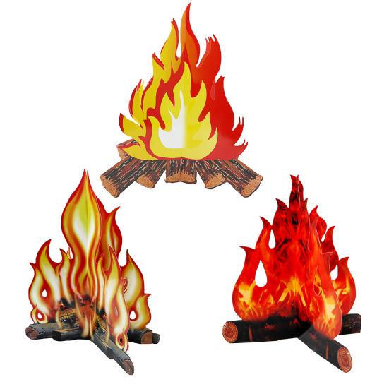 Имитация пламени 3D дизайн Реалистичный Легкая сборка Фотореквизит Мелованная бумага Костер Музыкальная вечеринка Пикник Барбекю Украшение пламени Хэллоуин