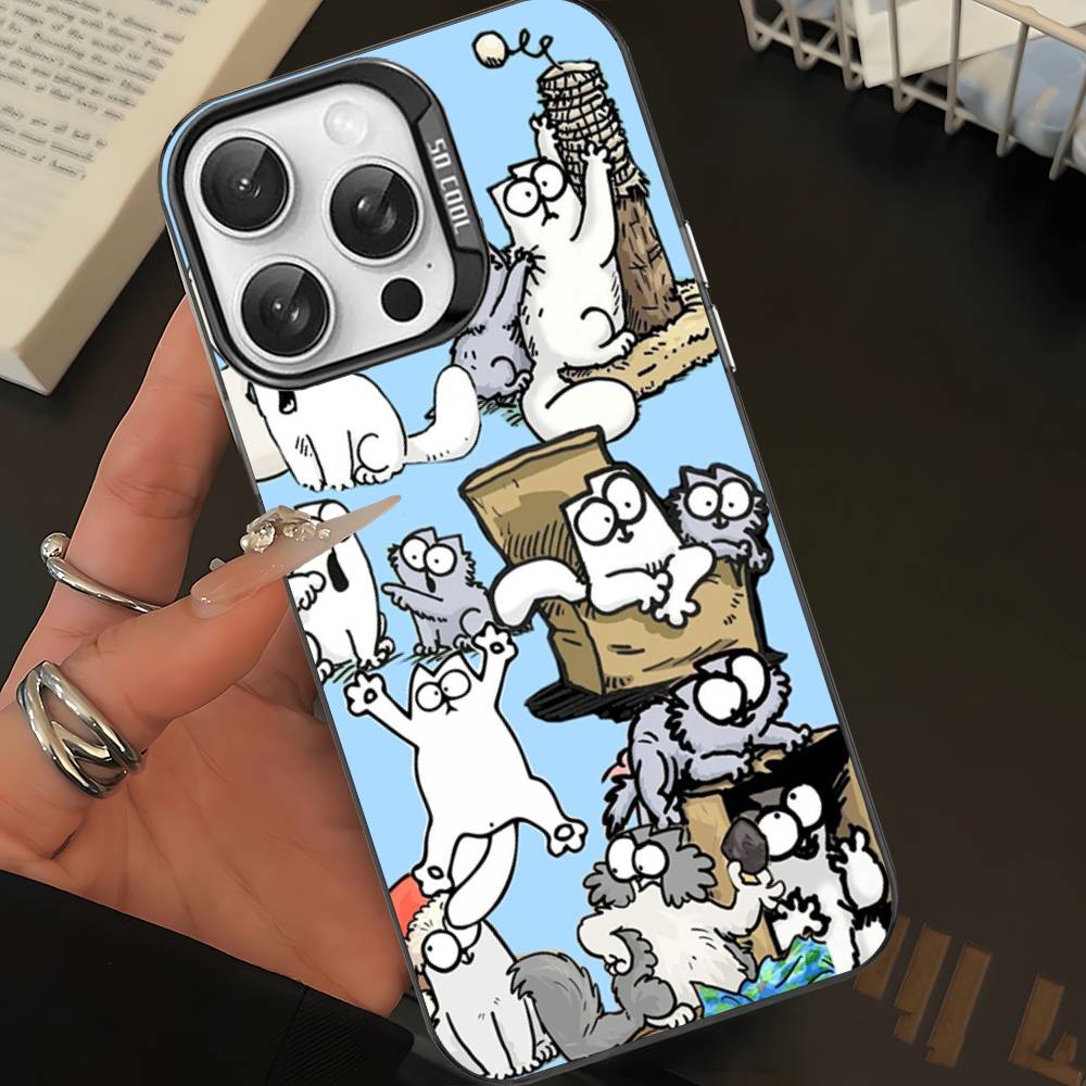 Cute S-Simons Cat Phone Case For IPhone 17 Air 16 15 14 13 12 11 Pro Max Color Hard Cover