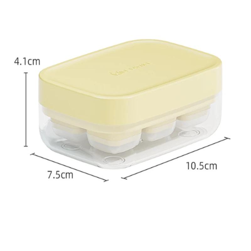 Силиконовая форма для кубиков льда на 6 ячеек Домашний холодильник Ящик для льда Пресс с крышкой Замороженный кубик льда Магический инструмент Пищевой класс Мини-сетка для льда