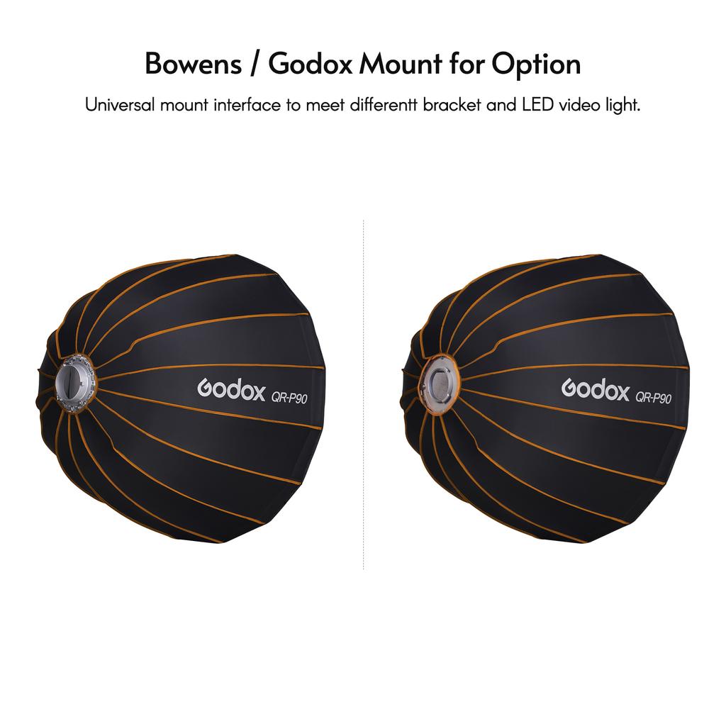 Профессиональный параболический софтбокс Godox 90 см, диффузор, крепление Bowens с сумкой для переноски для студии