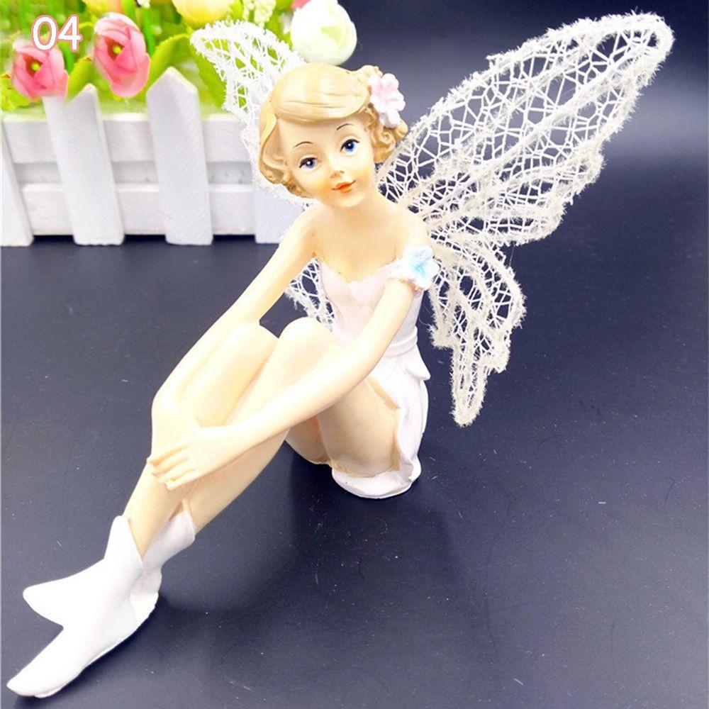 landscape Toy Figures Flower Ornaments  Flying Flower Fairy Garden Car Cake Decor White Angel Doll
