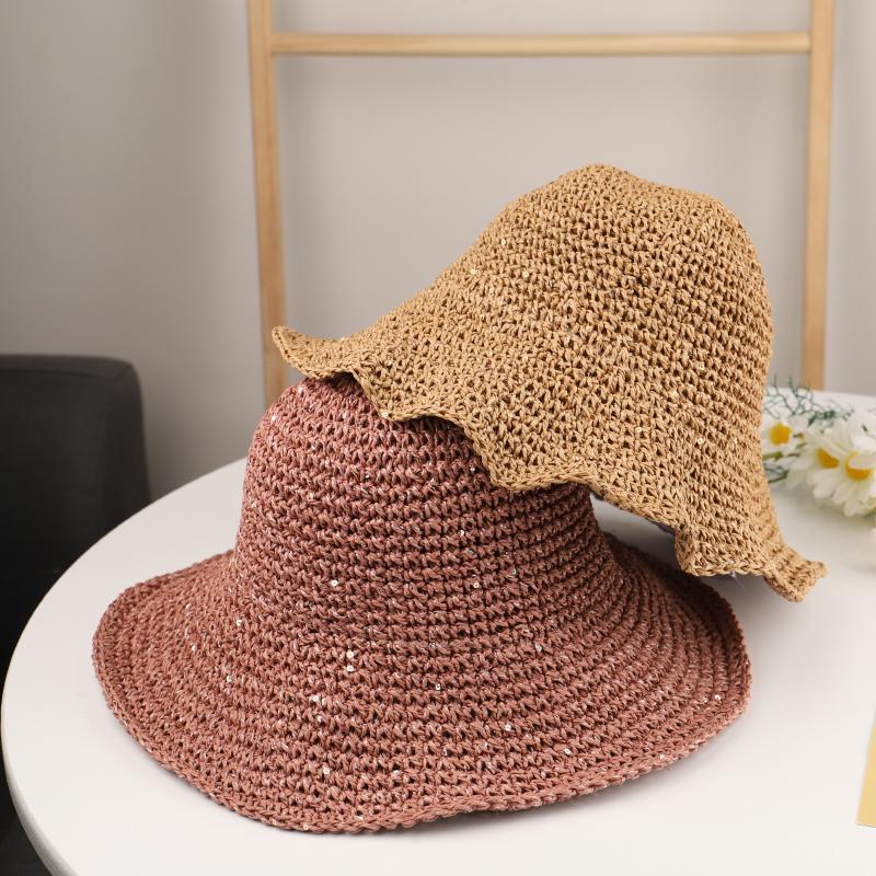 Летняя складная модная женская соломенная шляпа с защитой от ультрафиолета, цветная нить, мягкая, простая, для отдыха на море, школы, поездок на работу