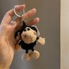 Adorable Black Wool Lamb Keychain - Cute Cartoon Couple Plush Doll Pendant