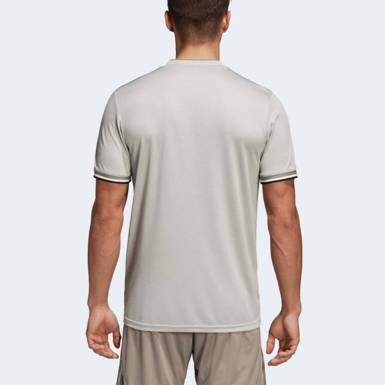 Adidas X Juventus X Jeep Collaboration 2018-19 сезон выездная версия для фанатов полосатая V-образная горловина удобная футбольная рубашка мужские топы Sesame CF3488