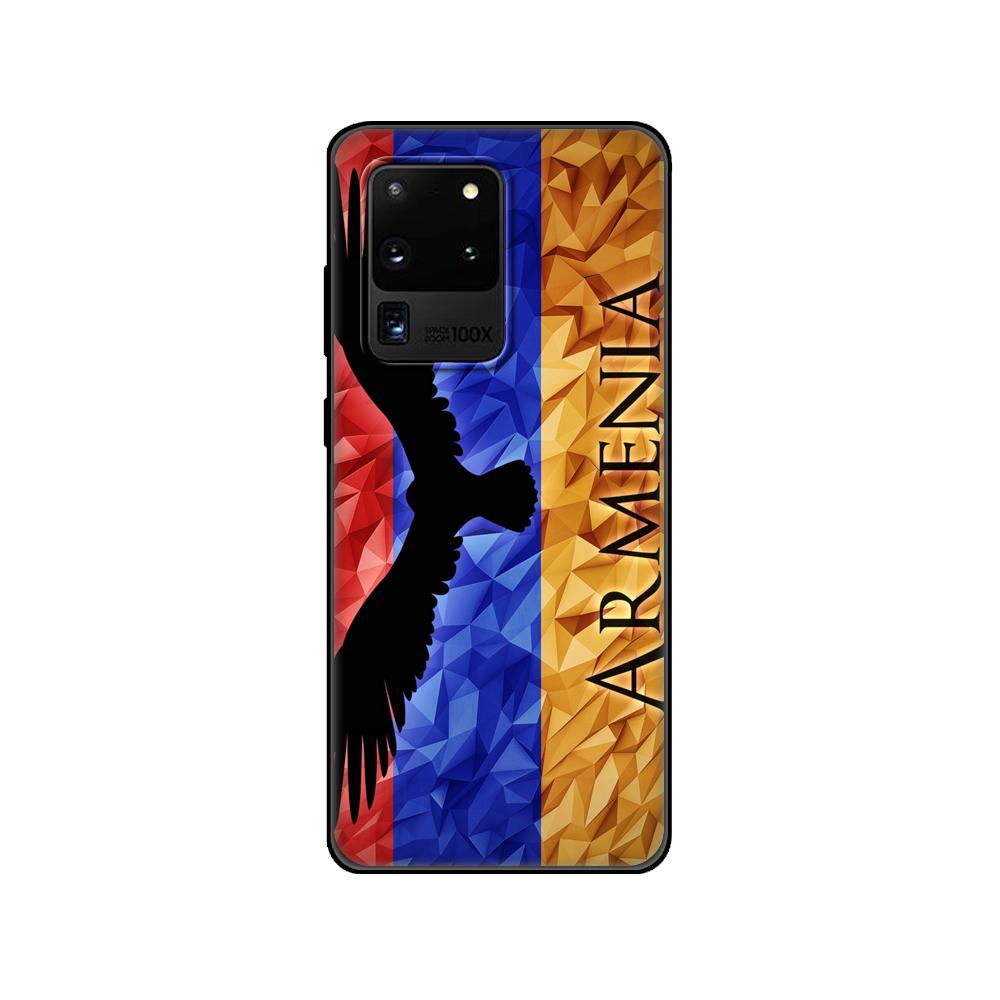 Черный чехол из ТПУ для Samsung Galaxy S20/S20 PLUS/S20 ultra/S20+/S20FE задняя крышка Армянский флаг Армении