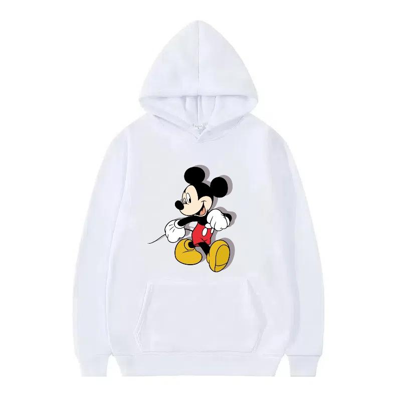 Disney Mickey Mouse Pattern Woman Streetwear Loose Black Winter Tops Clothes Pullovers Ladies Cheap Y2k Hoodies Men Sweatshirts