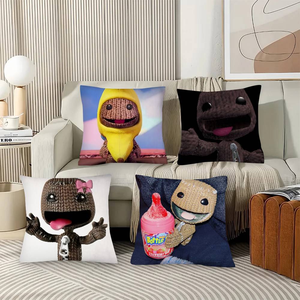 Забавная наволочка LBP Sackboy Модная квадратная наволочка Спальня Диван Комната Декор Ins Отдых