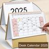 2025 Desk Calendar Small Stand Up Double-Coil Binding Monthly Calendar Daily Planner Event