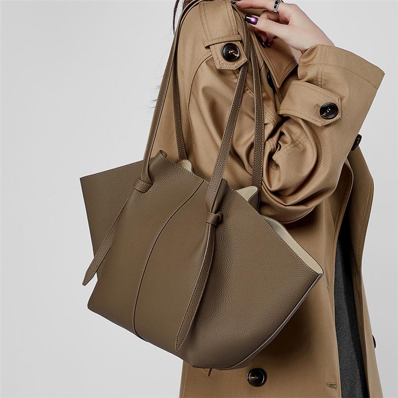 HIFASHION Настоящая Коровья Кожа Сумки-Тоуты Женские Большой Вместимости Шопперы Под Мышку Плечевые Сумки Офисные Рабочие Сумки Хоббо 2026
