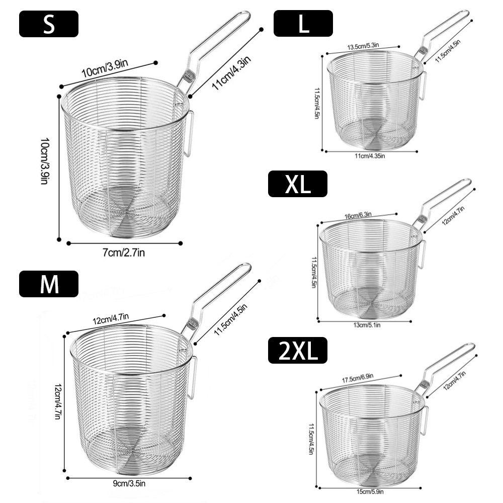 1 шт., сито из нержавеющей стали 304 с ручкой, фильтр для стружки, новая корзина для жарки во фритюре