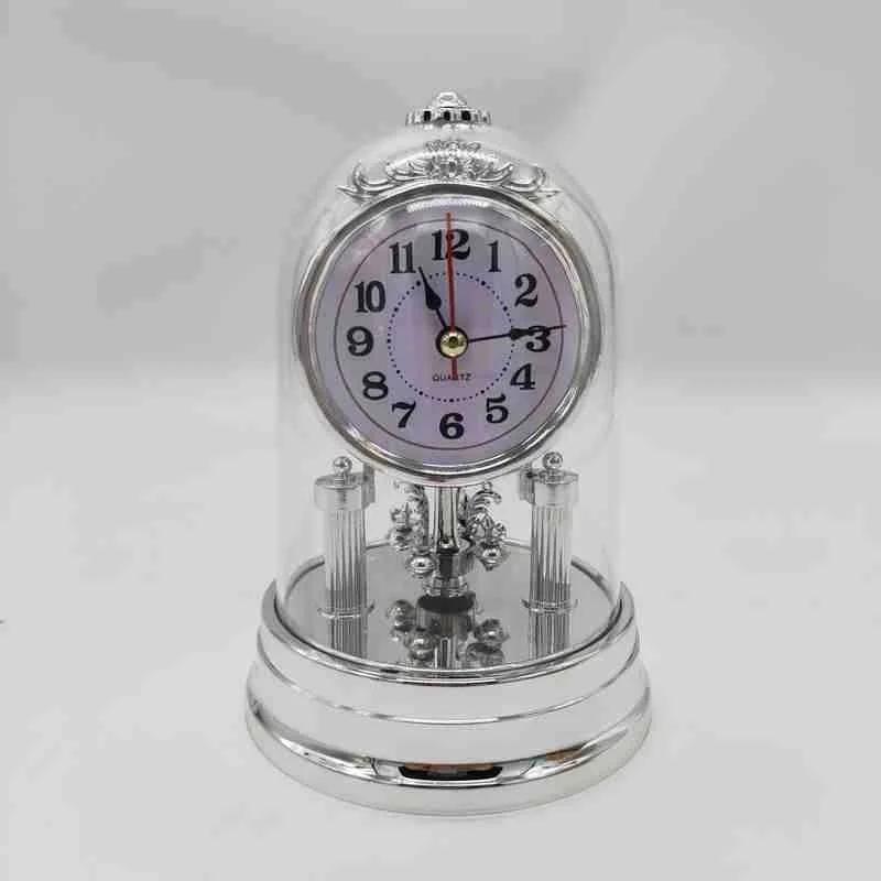 European Style Mute Clock Retro Alarm Clocks Stopwatch Table Clock For Living Room Office Desktop Decoration Watch Gifts