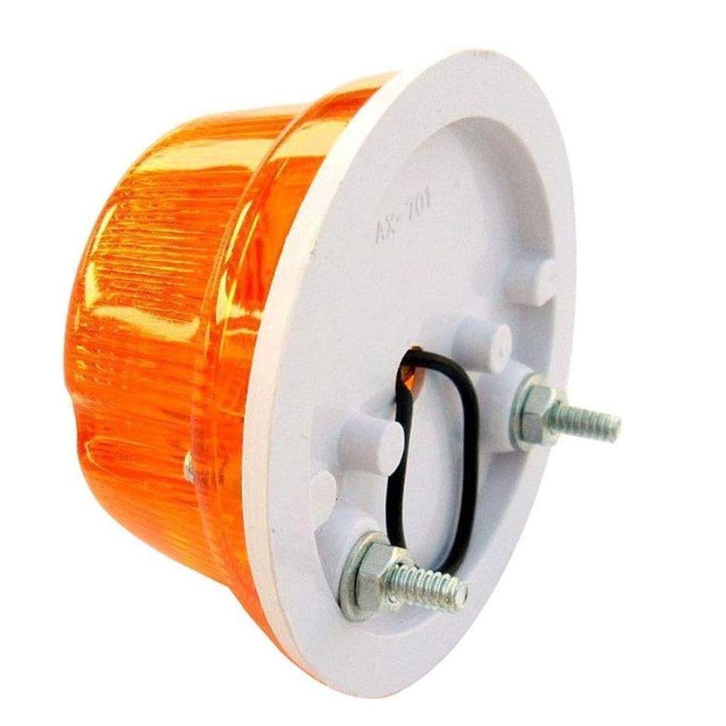 2-Pack Universal Round Amber LED Tail & Indicator Lights | 24V Trailer Turn Signal Lamps for RV, Truck, Tractor, Hinomoto, Kubota, Iseki, Yanmar