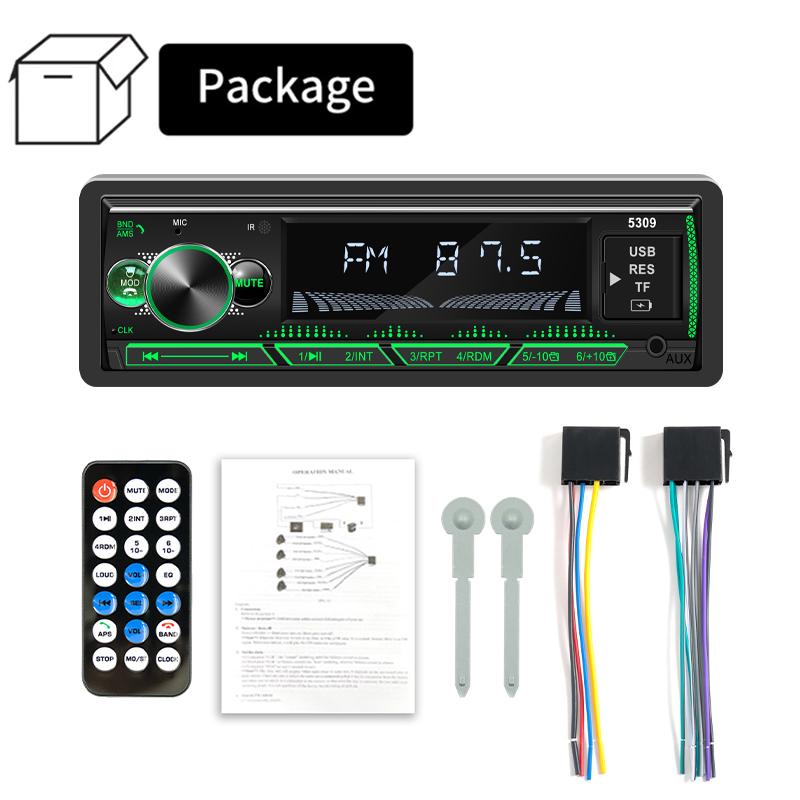 Hippcron Car Radio Audio 1 Din Bluetooth Stereo Hands-Free Calling MP3 Player FM Receiver With AUX/USB/TF Card In Dash Kit