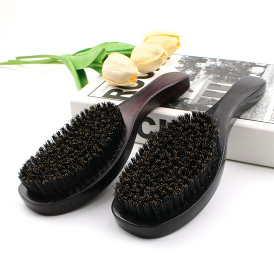 Wave Brush Men Styling Wooden Beard Brush Bristle Hair Brush Beard Styling Accessory for Home Salon Travel