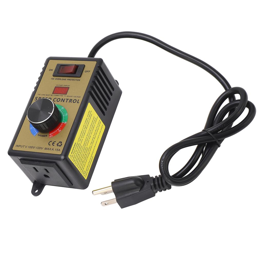 Регулятор скорости двигателя контроллер вентилятора бесступенчатый переключатель управления скоростью 15A защита от перегрузки переменного тока