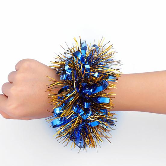 1 пара мишурных браслетов, красочная эластичная лента, универсальный размер для взрослых и детей, реквизит для детского сада, танцевального выступления, День защиты детей, спортивная группа поддержки