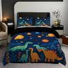 3Pcs Cartoon Dinosaur Pattern Printed Bedding Set, 1*Quilt Cover+2*Pillowcase, Suitable For King Bed, Single Bed For All Seasons