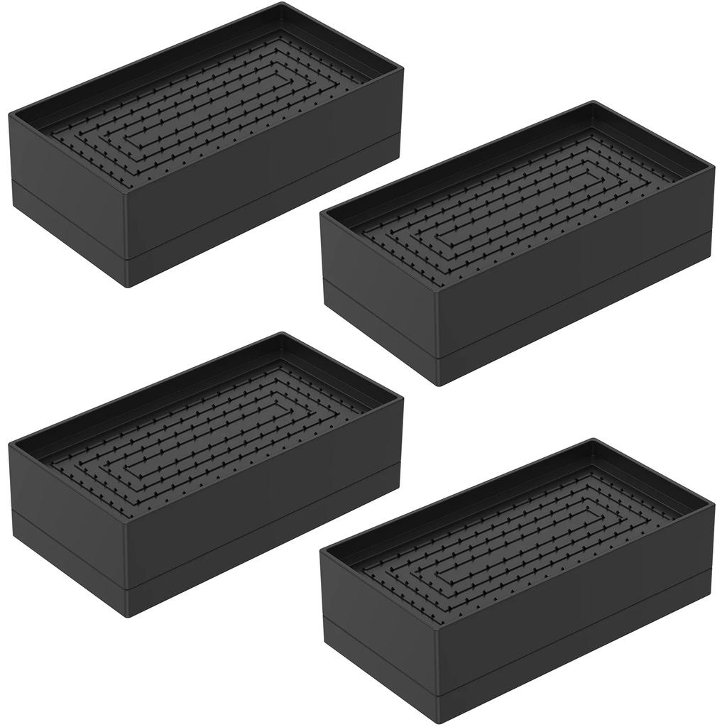 4Pcs Bed Risers TPU Stackable Furniture Riser Non Slip Sofa Table Support Risers L Side / Full Side Load Capacity 500kg Pad Feet