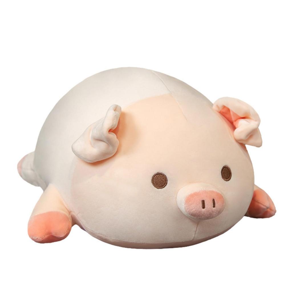 S.T.S.G Pig Plush Cushion, Cute Body Pillow, Soft and Fluffy, Perfect for Sleeping Together, Soothing (Pig with Open Eyes (50cm))