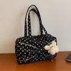 Корейская сумка-тоут в горошек с декором в виде бантов, большая вместимость, на плечо, повседневная, стильная, легкая ткань для ежедневных поездок