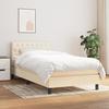 3140270 vidaXL Divan Bed with Mattress Cream 90x200 Cm Fabric