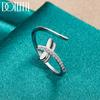 925 Sterling Silver Dragonfly AAA Zircon Open Ring Fashion Wedding Jewelry