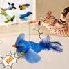 Chirping Bird Cat Toy Interactive Flapping Wings Plush Bird Toy Battery Operated Stimulate