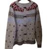 Women's Autumn/Winter Sweater: Heart Floral Print, Horn Buttons, Loose Fit, Slimming, Versatile Outerwear
