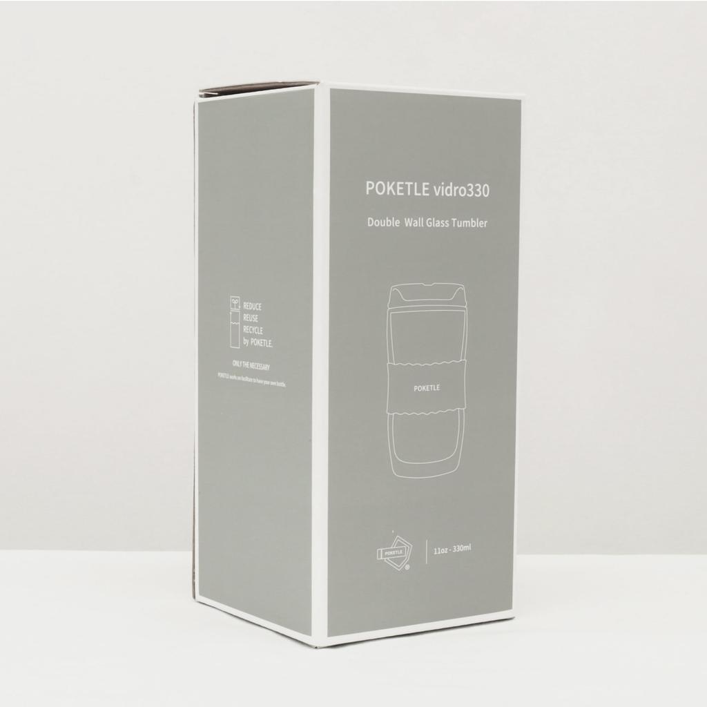 Стеклянный стакан POCKETLE с крышкой, 330 мл, с двойными стенками, термостойкий, можно мыть в посудомоечной машине, без BPA, Vidro 330, Латте Бежевый