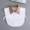 New Women White Lace Fake Collar Vintage Shirt Detachable Collar Front Tie Men Lapel Blouse Top Sweater Cotton False Collars