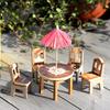 1pcTable 4pcs Table Chair Miniature Craft Decor Dollhouse Miniature Furniture Mini Room Ornaments