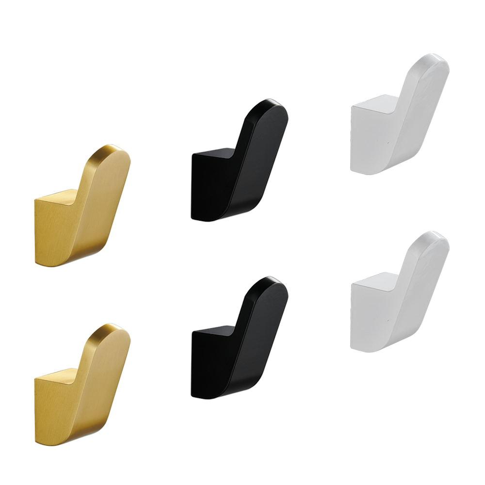 Light Luxury Aluminum Wall-Mounted Multifunction Hat Clothing Hook Space-Saving Home Decoration Accessory Black Gold White
