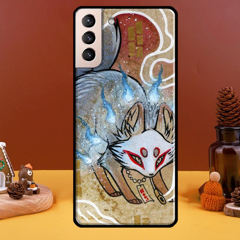 Чехол с лисой в японском стиле для Samsung Galaxy S21 Ultra S20 FE S8 S9 S10 Note 10 Plus Note 20 S22 Ultra Cover