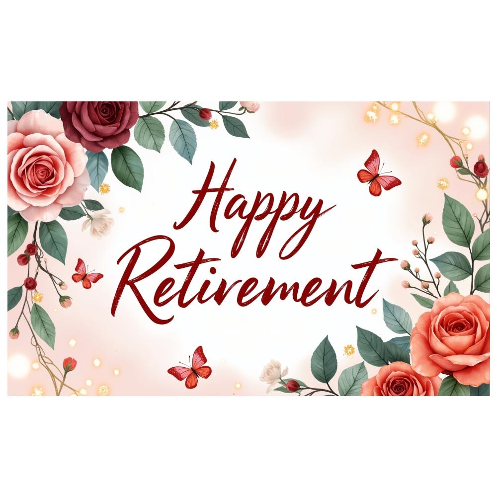 Retirement Occasion Display Vintage Floral Design Retirement Party Background Retirement Celebration Background