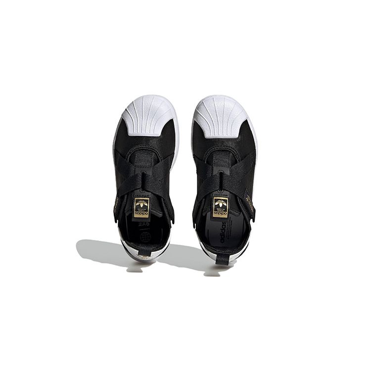 adidas Детские кроссовки Superstar 360 Little Kid Black White Gold Core-Black Gold-Metalic Cloud-White HQ6080
