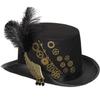 Steampunk Top Hat With Gear Bowler Top Hat Feather Fedora Hat Gay Top Hat Gay Party Costume Carnival Masquerade
