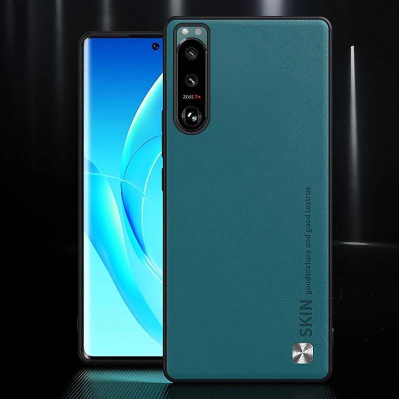 Роскошный чехол из искусственной кожи для телефона Sony Xperia 1 5 III, задняя крышка, матовый силиконовый противоударный защитный чехол для Sony Xperia5 III