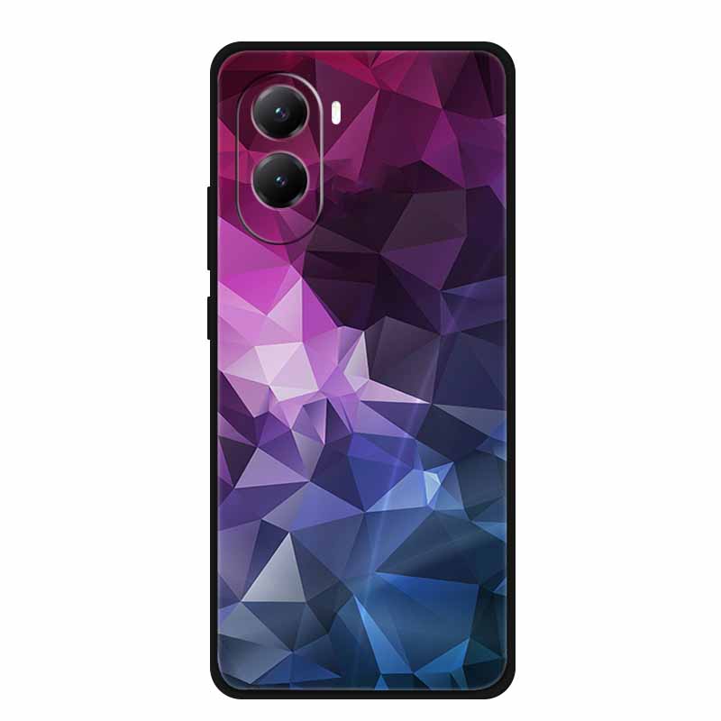 For Xiaomi Poco M7 4G Case Cat Painted TPU Black Soft Silicone Phone Case Color Lattice Bumper Protector New for Poco M7 Fundas