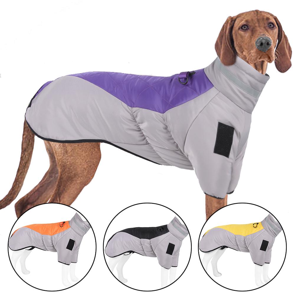 Зимняя куртка для собак, светоотражающий жилет с высоким воротником, теплая одежда для больших собак, водонепроницаемая ветрозащитная куртка для собак в холодную погоду для средних и больших собак