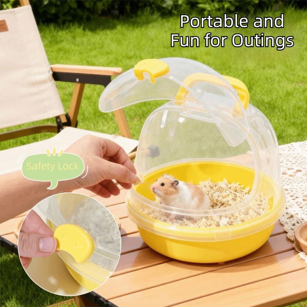 Large Space Portable Hamster Cage Breathable Transparent Small Pet Carrying Box Comfortable Habitat Handheld