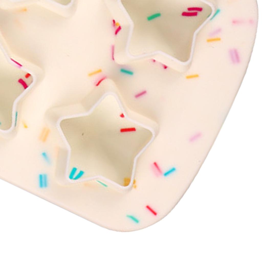 Star Shaped Ice Cube Mold Silicone 3D 5 Star Ice Cube Maker for Party Summer Candy Colours