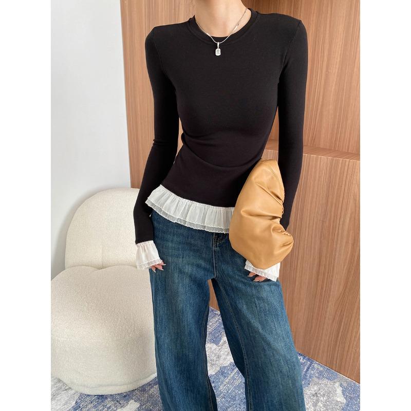 Футболка Sinan Early Spring Slim Fit с открытыми плечами и принтом листьев лотоса SN7024