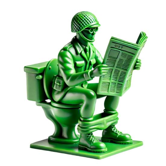 Статуэтка зеленого солдата в туалете, читающего газету, писающего человека, статуэтка из смолы, скульптура, модель, игрушка, украшение для домашнего офиса, рабочего стола, орнамент